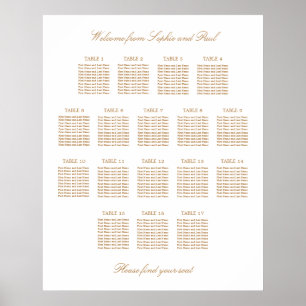 Tableau de disposition de mariage de table 17 beig