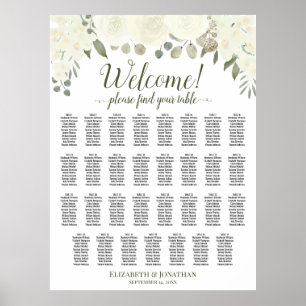 Tableau de disposition de mariage floral blanc ivo