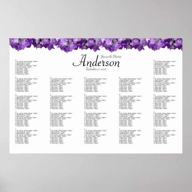 Tableau de disposition de réception de mariage aux (Devant)