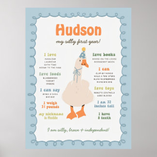 Tableau de jalons Silly Goose imprimable, Un jars