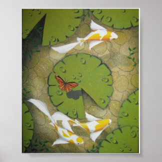tableau de koi doré