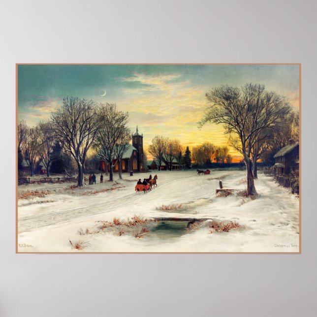 Tableau de la veille de Noël (1885) par W. C. Baue (Devant)