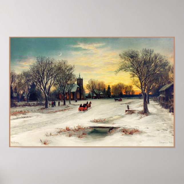 Tableau de la veille de Noël (1885) par W. C. Baue (Devant)