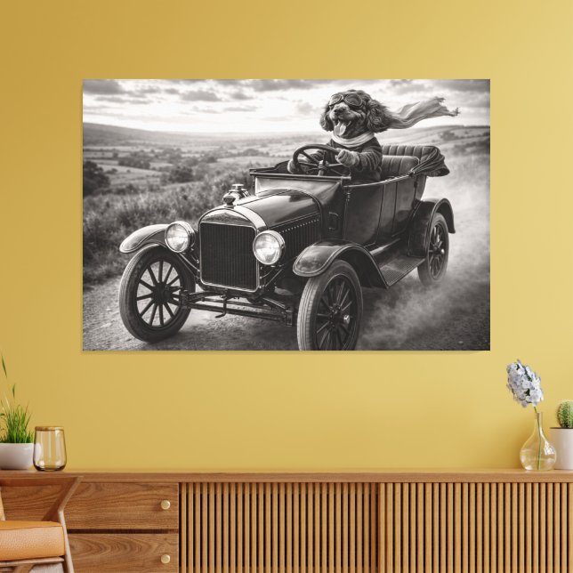 Tableau de luxe de Cockapoo - Toile de style vinta (Insitu(Salon))