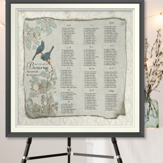 Tableau de Mariage Amoureux de Tourterelles Sarcel (To see frame and mat pricing,  please choose your options.)