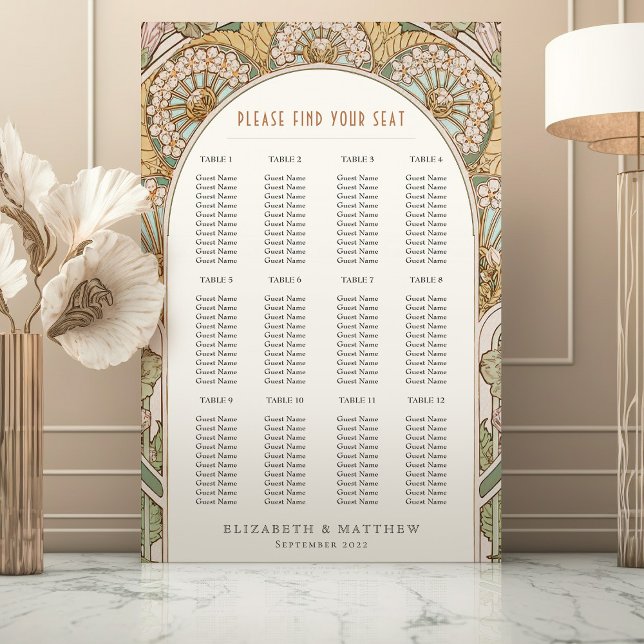 Tableau de mariage assis inspiré de l'Art nouveau (Créateur téléchargé)