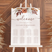 Tableau de mariage aux fleurs de terracotta automn