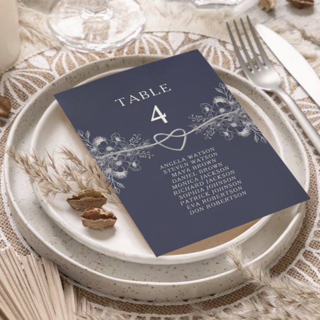 Tableau de mariage bleu marine (Créateur téléchargé)