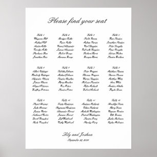 Tableau de mariage classique noir et blanc