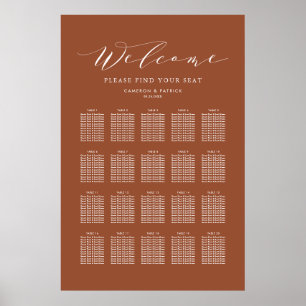 Tableau de Mariage du script de dainty en terre cu