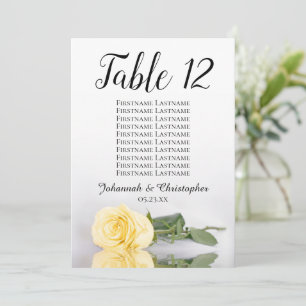 Tableau de Mariage Élégant Nom Rose Jaune 10