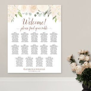 Tableau de Mariage Fleurs de Pêche Rose 14 Tables