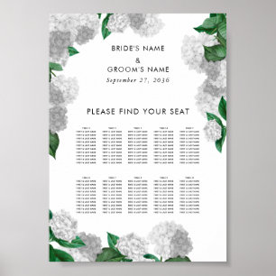 Tableau de mariage floral d'hortensia blanc