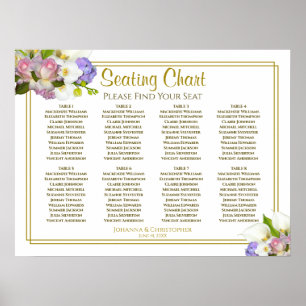 Tableau de mariage floral pastel de printemps pour