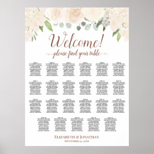 Tableau de Mariage Floral Rose Clair 23