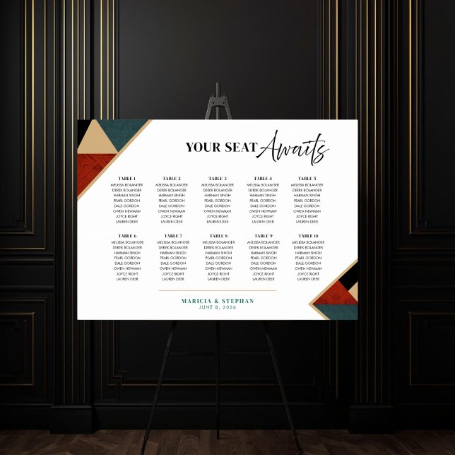 Tableau de mariage géométrique Art Déco moderne po (Créateur téléchargé)