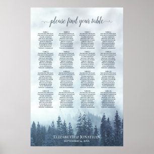 Tableau de mariage rustique à 16 tables dans la fo