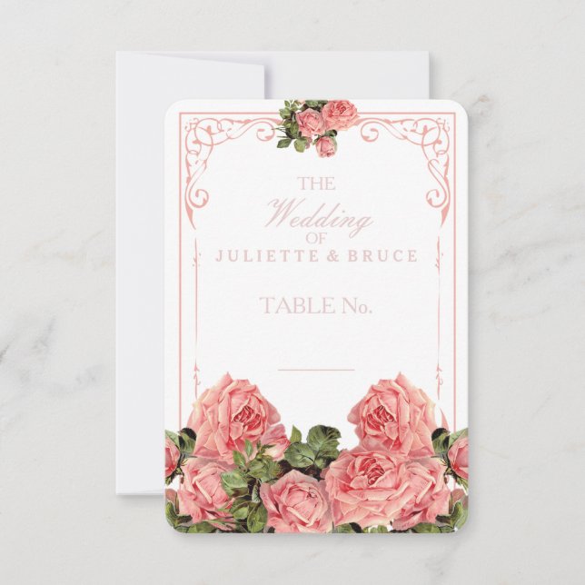 Tableau de mariage vintage - Carte de placement (Devant)