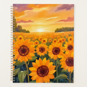 Tableau de paysage de coucher de soleil dans un ch