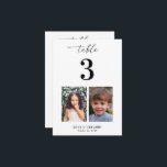Tableau de photos d'enfance Numéro de table Pannea<br><div class="desc">Décorez votre table de mariage avec cette carte numérotée,  présentant les photos d'enfance de la mariée et du marié ainsi que le texte personnalisé de votre choix. Ajoutez facilement vos propres détails en cliquant sur l'option "personnaliser".</div>