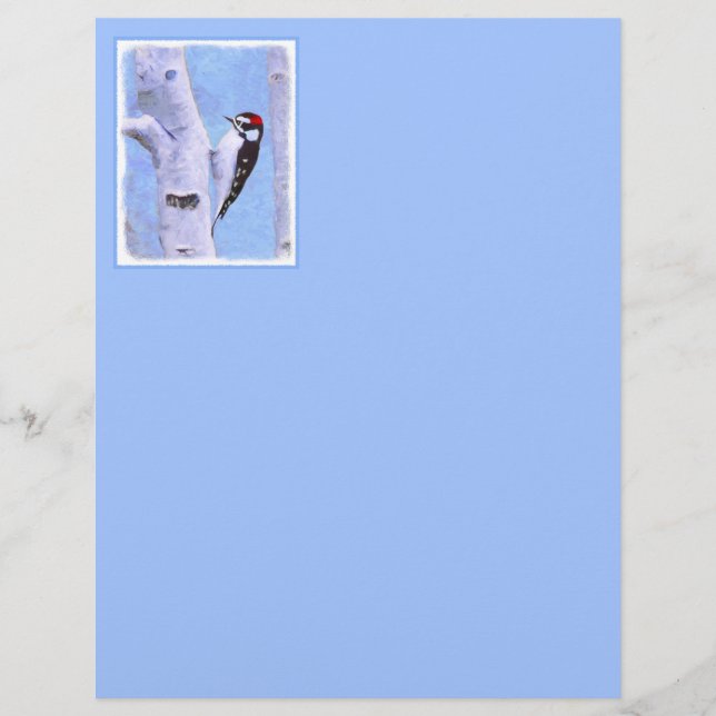 Tableau de Pic mineur - Art original d'oiseaux (Devant)
