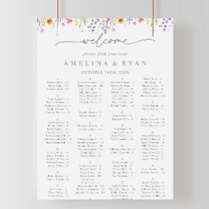Tableau de placement alphabétique de fleurs sauvag