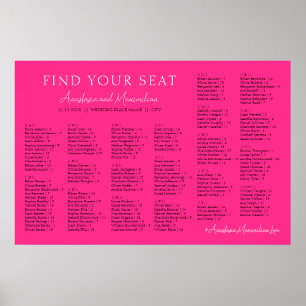 Tableau de placement alphabétique de mariage de ba