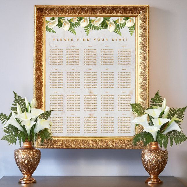 Tableau de placement de 20 tables avec fleurs de c (Créateur téléchargé)