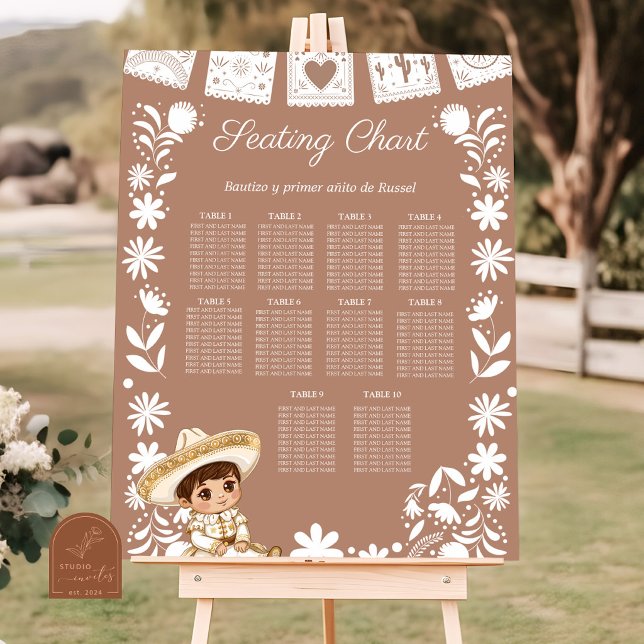 Tableau de placement de baptême Brown Cielito Lind (Créateur téléchargé)