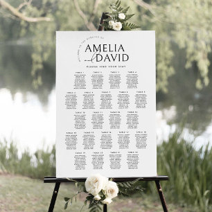 Tableau de placement de bienvenue moderne pour 22