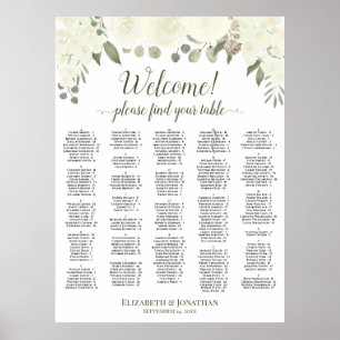 Tableau de placement de bienvenue par ordre alphab