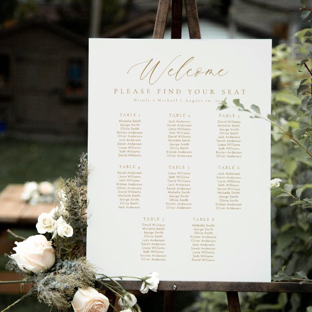 Tableau de placement de bienvenue pour 8 tables (Créateur téléchargé)