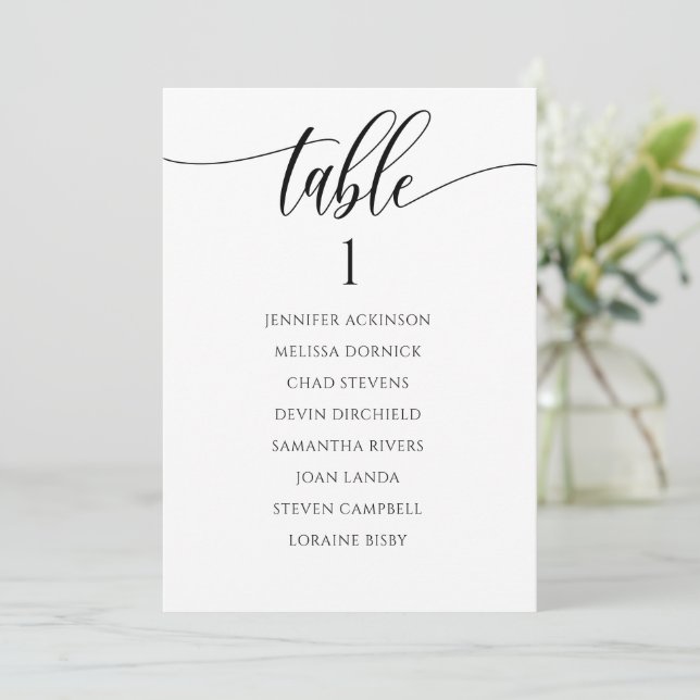 Tableau de placement de calligraphie ludique carte (Debout devant)