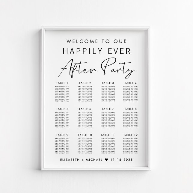 Tableau de placement de mariage à 12 tables pour u (Créateur téléchargé)