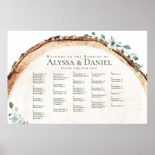 Tableau de placement de mariage à anneaux d'arbre