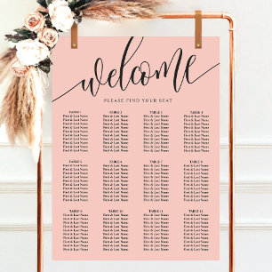 Tableau de placement de mariage à l'écriture minim