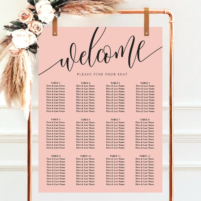 Tableau de placement de mariage à l'écriture minim (Créateur téléchargé)