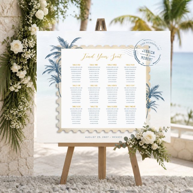 Tableau de placement de mariage à tampon côtier mo (Créateur téléchargé)