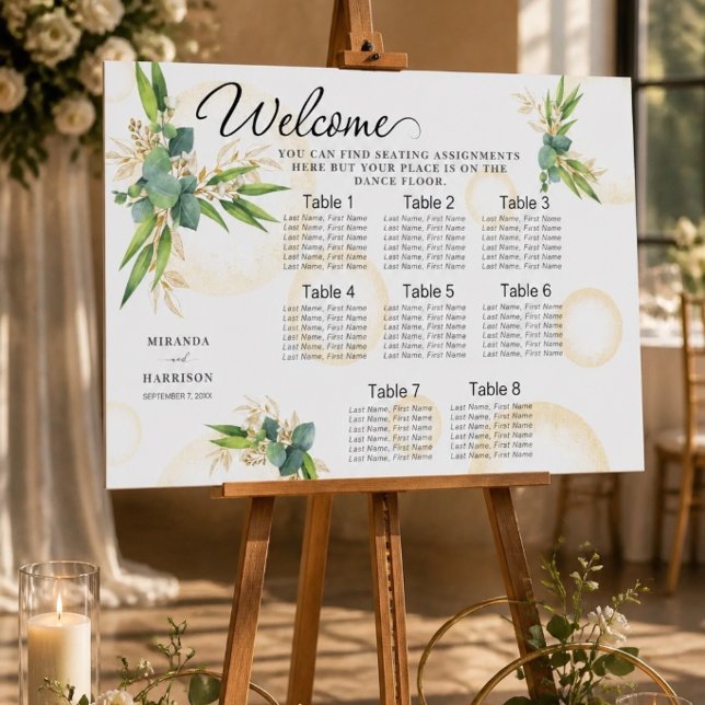 Tableau de placement de mariage aux sphères dorées (Créateur téléchargé)