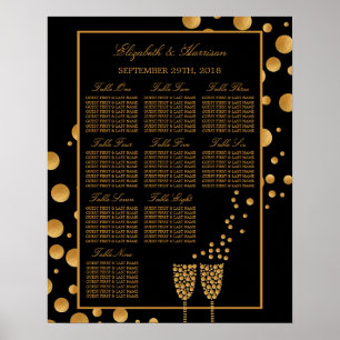 Tableau de placement de mariage avec bulles de Cha