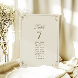 Tableau de placement de mariage baroque Cream Gold