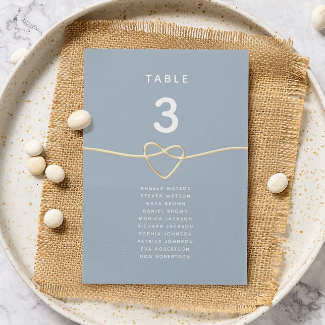 Tableau de placement de mariage bleu poussiéreux a (Créateur téléchargé)