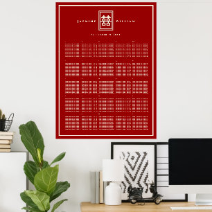 Tableau de placement de mariage chinois Double Bon