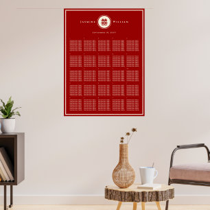 Tableau de placement de mariage chinois Red Double