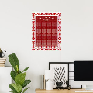 Tableau de placement de mariage chinois Red Double