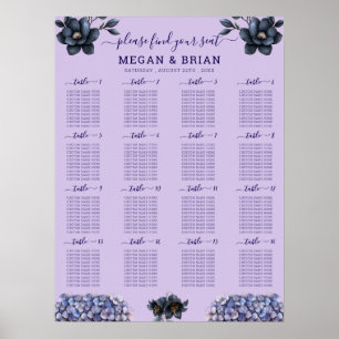 Tableau de placement de mariage classique à fleurs