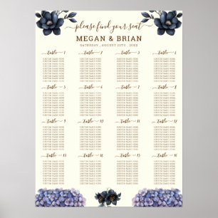 Tableau de placement de mariage classique à fleurs