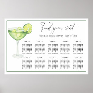 Tableau de placement de mariage Cocktail Margarita
