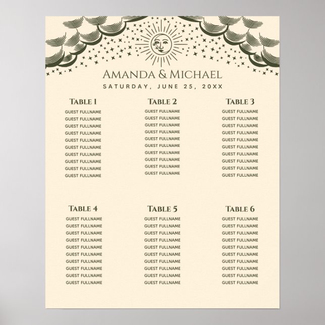 Tableau de placement de mariage de carte de tarot  (Devant)