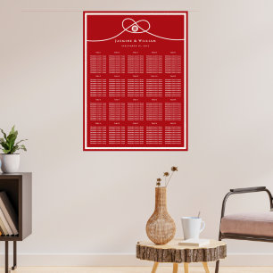 Tableau de placement de mariage Double Bonheur 囍 U